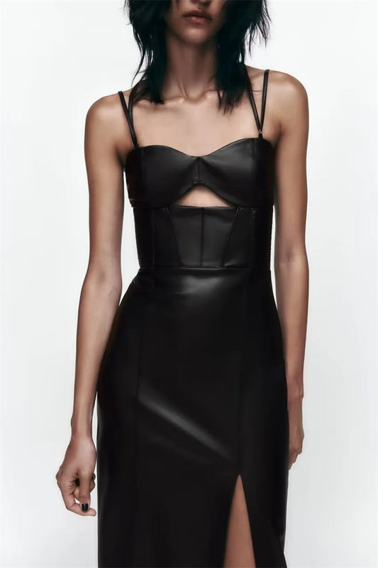 Monaco Midi Black Dress